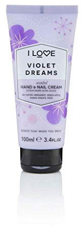 I Love Violet Dreams Scented Hand & Nail Cream, Packed With Shea Butter & Coconut Oil to Rejuvenate & Nourish the Skin, 93% Naturally Derived Ingredients Including Vitamin, VeganFriendly 100ml