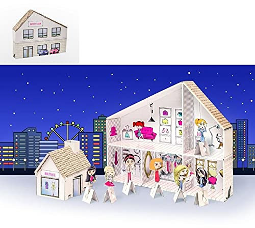 Bastelhaus 37 Schönheitssalon 54 x 43 x 10cm 3-lagige Wellpappe selber Gestalten