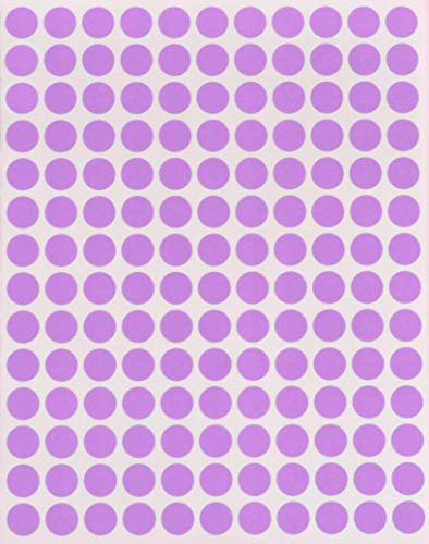 Sticker 10 mm runde Aufkleber - Größe 1 cm Klebepunkte von Royal Green (Pastell Lila, 2100)