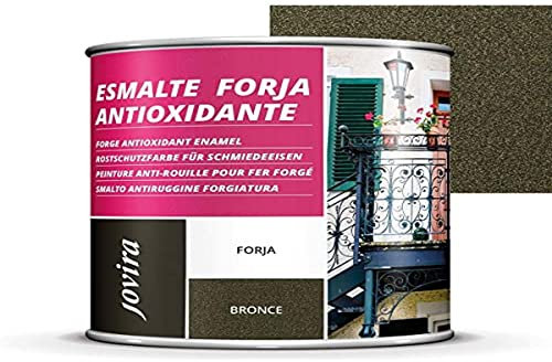 JOVIRA PINTURAS Esmalte Forja Antioxidante al Disolvente. Protección y decoración sobre hierro. (750 Mililitros, Bronce)