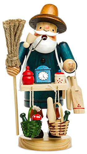 Sikora RM-A Räuchermännchen aus Holz 3 Größen Verschiedene Motive, Farbe/Modell:A29 blau - Hausierer, Höhe in cm:Höhe ca. 19.5 cm