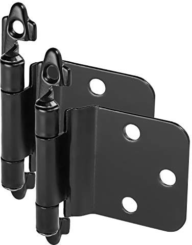 Cosmas 16890-FB Scharniere, Türscharnier, Schrankscharniere, flach, schwarz, variable Auflage mit 30 Grad umgekehrter Abkantung, 25 Paar