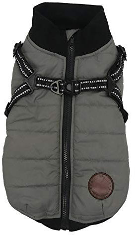 Hundemantel wasserdichte Jacke mit Harness Verdickung Warme Welpen Gepolsterte Puffer Weste Winddichte Hundekleidung für kleine mittelgroße Hunde