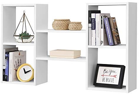 [en.casa] Wandregal Lillesand mit 5 Ablagen Hängeregal Schweberegal 101 x 18 x 60 cm Weiß