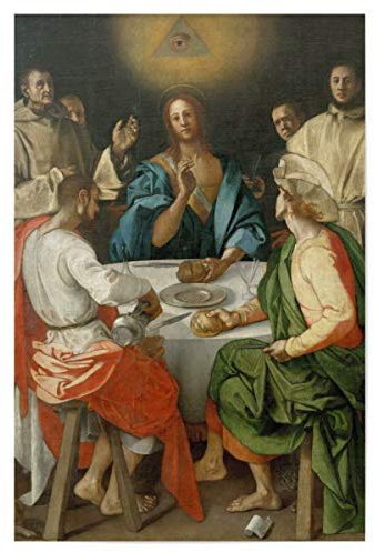 artboxONE Poster 30x20 cm Essen & Trinken Das Abendmahl in Emmaus - Bild abendmahl bunt Colorful