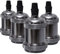 Sevenpers Portalámparas Vintage E27, 4 piezas Casquillos para Bombillas Adaptadores de Portalámparas Cerámica Edison retro lámpara, para Hogares Oficinas Bares Restaurantes （Negro）