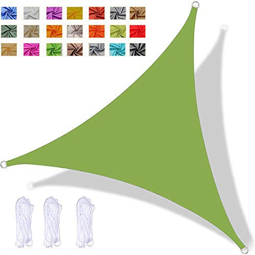 Voile D'ombrage Triangulaire, Store Pare-Soleil étanche, Protection UV, pour Jardin Extérieur Terrasse Cour, avec Corde (3x3x3m,Vert)