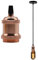 Chrasy E27 Metall Pendelleuchte Retro Hängelampe E27 Lampenfassung Kupfer Edison Lampenfassung Pendelleuchte Kit mit 150 CM Nylon Kabel