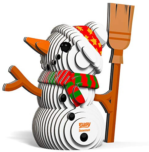 EUGY 650056 Schneemann, 3D Tier-Puzzle für Kinder und Erwachsene zum Zusammenbauen, DIY Tierfigur, Bastelset ab 6 Jahren