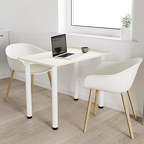 AKKE 90x60 | Esszimmertisch - Esstisch - Tisch mit weißen Beinen - Küchentisch - Bürotisch | VANILLE