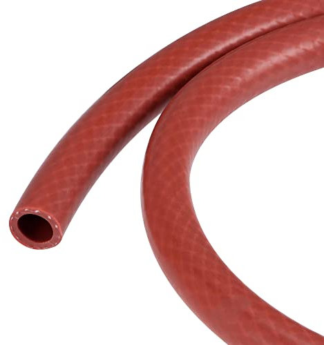 sourcing map Tuyau de chauffage sous vide en silicone 12 mm ID 1 m 101 psi 392 F Rouge renforcé haute température pour moteur