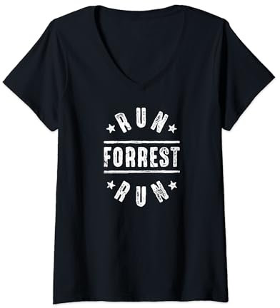 Forrest Gump-Lauf Forrest-Laufkreis T-Shirt mit V-Ausschnitt