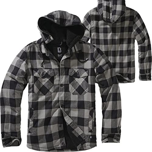 Brandit Lumber Jacket Hooded, Farbe: blk+charco, Größe: XXL