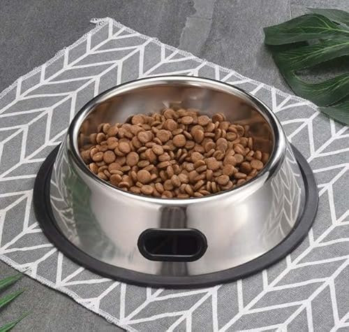 Amyanimals Ciotola Per Animali, In Acciaio Inox - Ciotola Per Cani E Gatti Antiribaltamento, Antiscivolo E Antigoccia - Scodella In Metallo, Anti Ingozzamento, Acqua E Cibo, Per Gatto, Cane, Coniglio