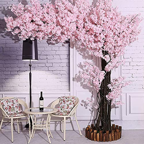 MIAOXIAO Künstliche Simulation Kirschbaum Wunschbaum Innendekoration Große Kirschbaum Einkaufszentrum Hotel Hochzeitsdekoration Landschaftsbau,Rosa,2m high*2m Long