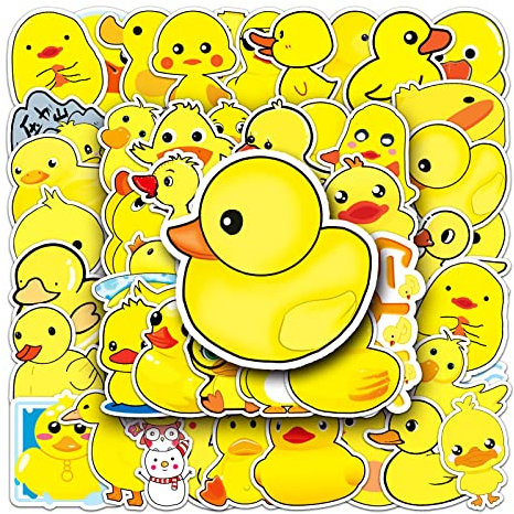HNTR Gummiente Aufkleber | 50 Gummiente Sticker für Scrapbook, Stickerbuch, Laptop, Kindle & mehr