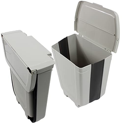 Generisch Abfalleimer Mülleimer faltbar 4-8 Liter Wohnwagen Wohnmobil Camping Caravan Boot grau / anthrazit