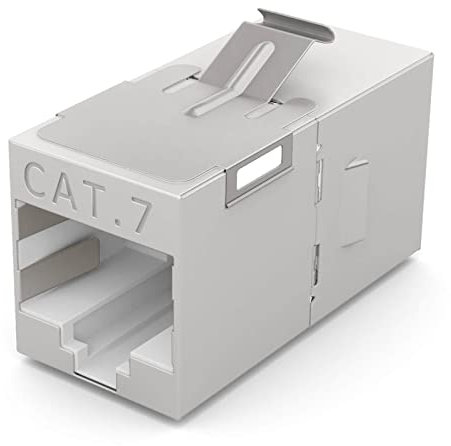 HB-DIGITAL Keystone Módulo Cat.7 Patch Cable Conector con RJ45 hembra a RJ45 hembra | Multimedia Keystone para panel de conexión, enchufe de red, soporte Keystone, adaptador de acoplamiento, plug &