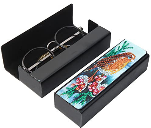 LICHENGTAI Étui à Lunettes avec Strass en Cristal, Diamant Peinture étui à Lunettes Unisexe Portable étui à Lunettes de Soleil Organisateur Lunettes Diamant boîte de Rangement pour Femmes et Hommes