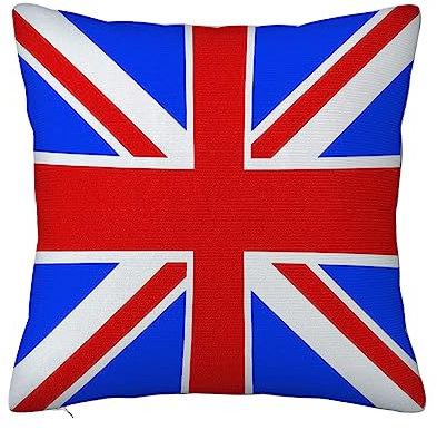 ERICAT Überwurf Kissen Fall Quadratisch Kissenbezug,Britische Union Jack-Flagge,Home Dekorative Sofa Sessel Schlafzimmer Wohnzimmer 45x 45cm