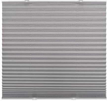 Ventanara® Plissee ohne Bohren mit Saugnapfbefestigung Faltrollo Plissee Plisseerollo (Grau, 70 x 130 cm)