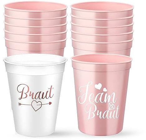 JurciCat 12 Stück braut und Team Braut Tassen JGA Tassen Junggesellenabschied frauen Jga accessoires frauen Jga deko frauen Jga frauen