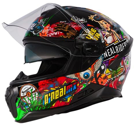 O'NEAL | Motorradhelm | Enduro Adventure Street | ABS-Schale, integrierte Sonnenblende | Challenger Helmet | Erwachsene | Schwarz Grau Rot | Größe L