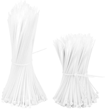1500 Stück professionelle Kabelbinder Kabelbinderhalter 1000Pcs 200 x 3 mm/500Pcs 120 * 3mm UV Beständig Hitzebeständig Verstellbare Kabelbinder Set weiß für Bündelgut