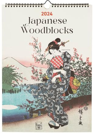 Kokonote Kalender 2024 Wandkalender 2024 Japanese Woodblocks - Kalender 2024 Familienplaner 28 x 39,7 cm 12 Monate