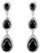 TOFBS Tropfen Ohrringe Zirkonia Kristall Schmuck Damen Hängend Elegant Luxuriös Glänzend Hochzeit Abend Accessoires Silber Schwarz