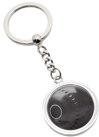 Lawn Bowls Design Silver Keyring and Personalised with a Short Engraved Message