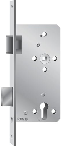 KFV Einstemmschloss (nach DIN) 154 1/2 PZW, links, DM65, eckig, altsilberfarbig
