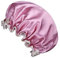KMOCEPLY Bonnet de douche avec bande élastique imperméable double couche - Bonnet de bain imperméable pour femme - Rose