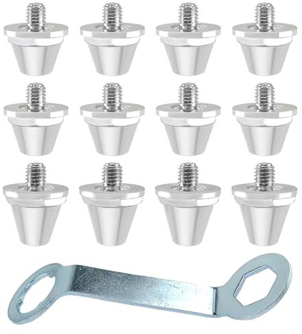 yotutun Ersatzstollen für Fußballschuhe, 12 Stück Schraubstollen mit Stollenschlüssel, Tapered Football Studs, Fußballschuh-Spikes 11mm 13mm, Ersatzschraubkappen für Fußballschuhe