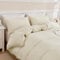 WONGS BEDDING Cream Duvet Cover Double Size Pom Pom Tassels Bedding Cover Soft Microfiber Bedding Set with Zipper Closure (200x200cm)