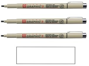 Sakura Pigma Micron Noir Graphic 3 Set 3 Stück und 1 Karte