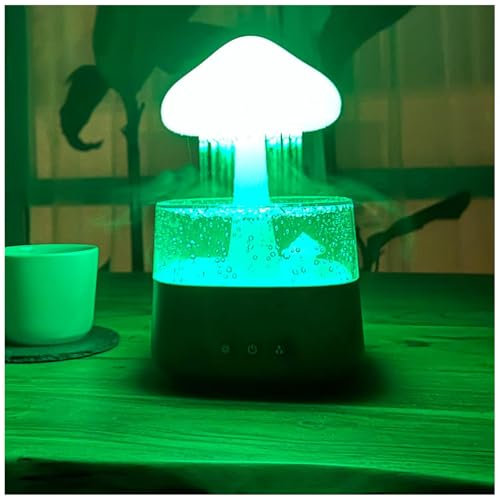 TYBEITAO Rain Diffuser, 450ml,Timing Function Improve Sleep and Focus Rain Cloud Humidifier Oil Diffuser, Suitable for Bedroom,White