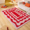 Nazar Teppich Groovy, bunt, Vintage, Retro, geometrisch, Orange, Gelb, Rosa, Rot, flauschig und bequem, Wohnzimmerteppich (382 Rouge, 120x160 cm)