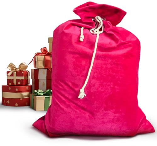 Weihnachtssack Groß 70 x 100 cm Mit Kordelzug, Nikolaussack Geschenkbeutel, Santa Sack Zum Befüllen, Jutesack Weihnachten