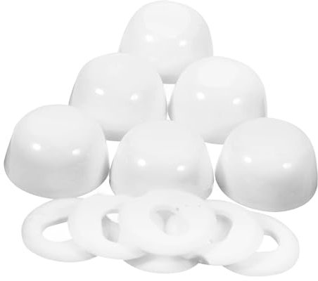 QUMIIRITY 6pièces Cache-boulons Toilettes Abs Résistant Bouchons Décoratifs Pour Vis De Fixation Wc Accessoires De Réparation Solides Et Durables Compatibles Plupart Des Sièges De Toilette