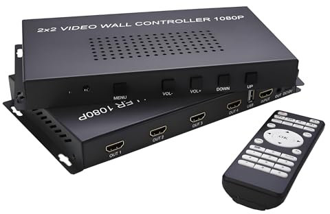 Video-Controller, Wandmontage, 2 x 2, HDMI, Multi-Screen-Anschlussdose mit USB-Port, 1080P, 1 x 2, 1 x 3, 1 x 4, 4 x 1, 1 auf 2, 3, 4 TV, Verbindungsprozessor