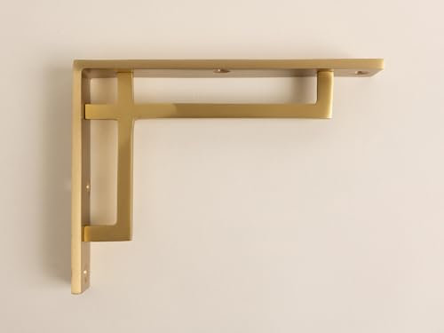 Massive Messinghalterungen im Art-Deco-Stil, massives Messingregal, schwer, massiver Messingguss, einzeln verkauft