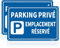 Acuxiaza 2 Pièces Panneau Parking Privé Emplacement Réservé 30x20 cm Aluminium Panneau Parking Réservé Métal Réfléchissant Panneau Parking Privé Imperméable et Résistant aux UV, Intérieur/Extérieur