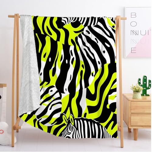 Coperta Pile 70x100 cm Struttura animale della zebra Coperte per Adulti Bambini, Plaid Pile in Flanella Morbida e leggera, In peluche, Per letto, Divano, Viaggi, Campeggio