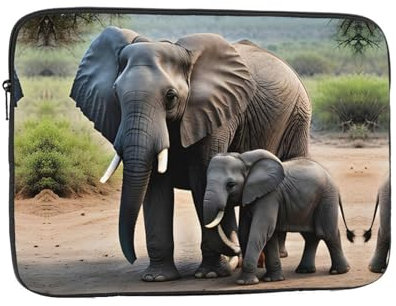 Laptoptasche mit Elefant und Baby-Elefant, für Büro, Arbeit, Computertasche für Konferenzräume, professionelle Einstellungen