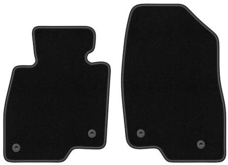 Velours-Fußmatten vorne passend für Mazda 6 GJ III 2012-, Schwarz, BASIC | Nur Version: Befestigungen vorne; passend für Kombi; dünner Velours-Teppich (Polypropylen), ca. 4 mm