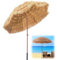 YAVYAV 240 Cm Hawaiianischer Tiki-Schirm Mit Neigung, Terrassenschirm Mit Einstellung, 8 Streben, Für Markt, Terrasse, Strand, Restaurant Im Freien, Schöner Tropischer Look(240cm/7.9ft)