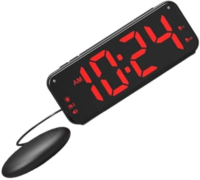 Ksikdeg Multifunctional USB Charging Vibratings Alarm Clock with Bed Shaker for Heavy Sleepers with Strong