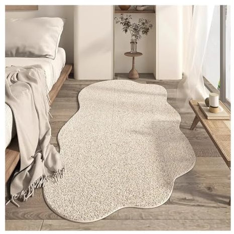 Unregelmäßiger Teppich für Wohnzimmer, große Fläche, Schlafzimmer, Nachttisch, Plüsch, Couchtisch, Teppich, weich, bequem, B, 80 x 120 cm