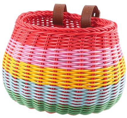 Front Fahrrad-Basketball – Durablle Front Handlebar Storage for Bikes | Handlebar-Mounted Woven Abnehmbares Fahrradzubehör für Reisen Picknick Outdoor Park Schule Playground Backyard